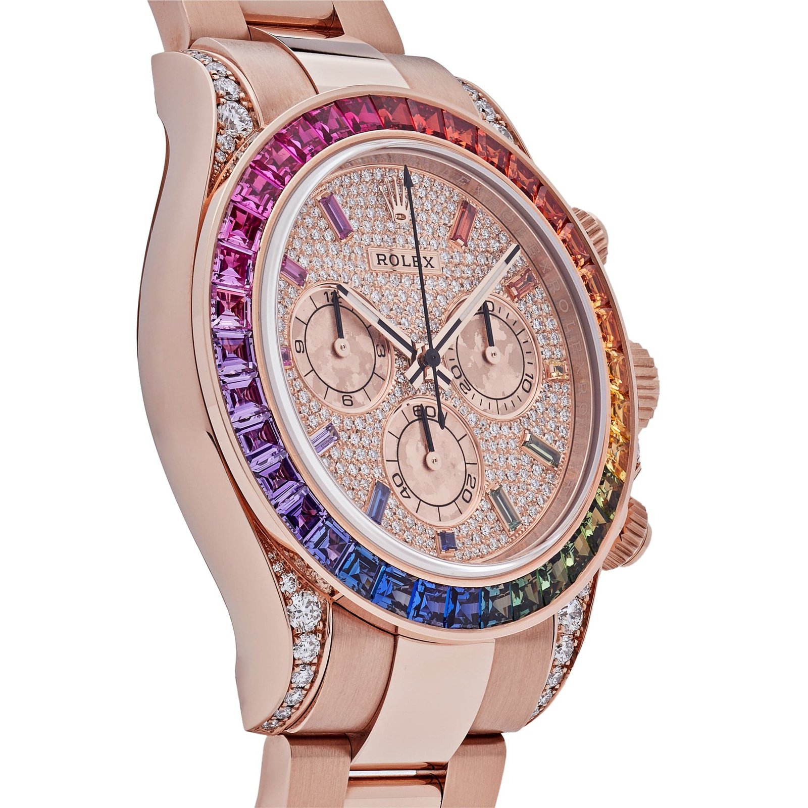 R01ex Daytona 116595RBOW ‘Rainbow’ Rose Gold Pave D1am0nd Dial Sapphire Bezel (2022)