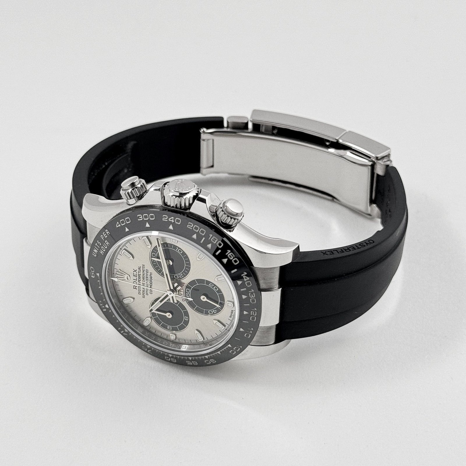 R01ex Daytona 116519LN ‘Ghost’ White Gold Steel and Bright Black Dial (2022)