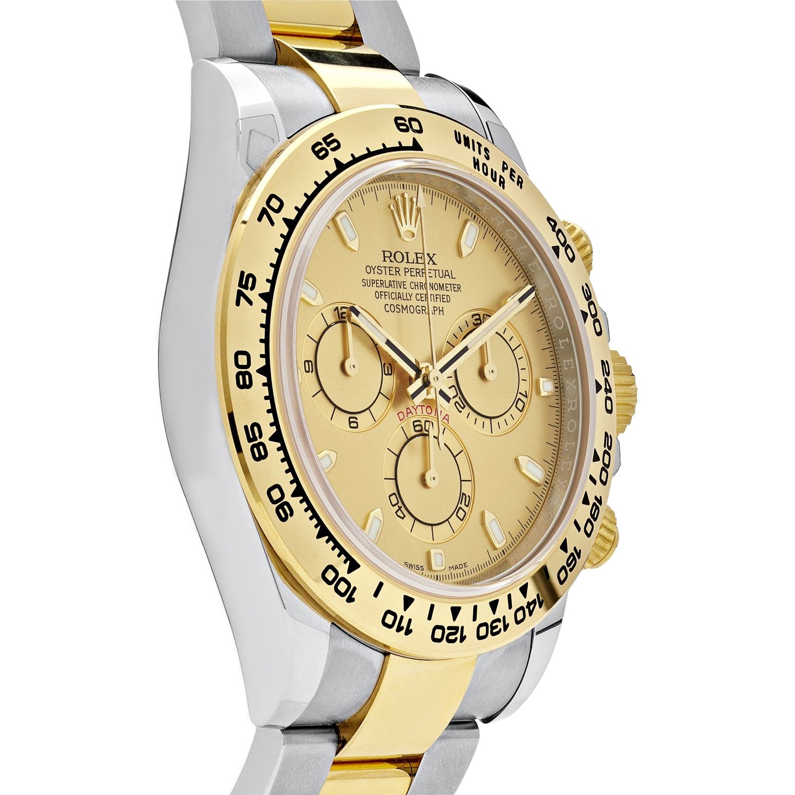 R01ex Daytona 116503 Two-Tone Yellow Gold Stainless Steel Champagne Dial