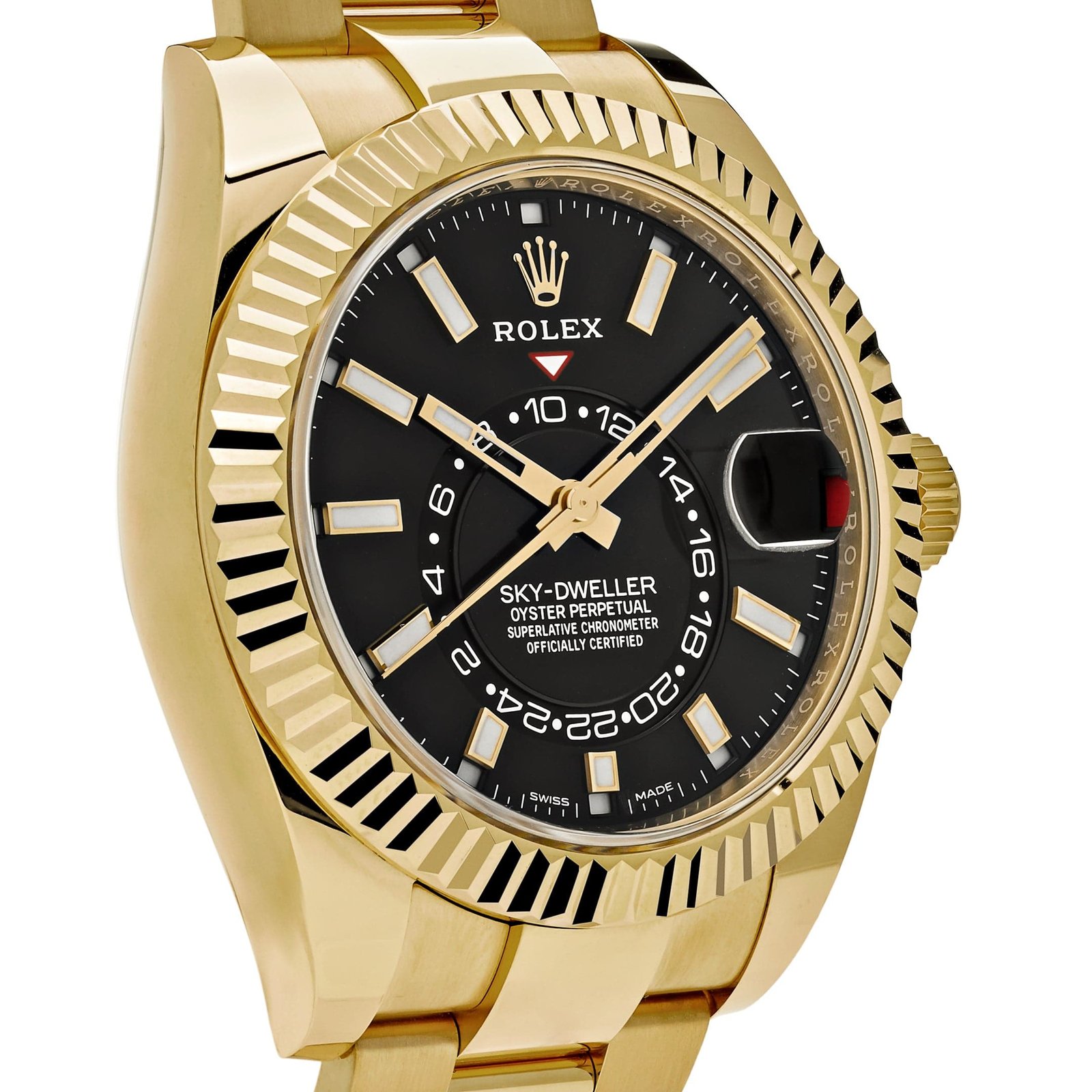 R01ex Sky-Dweller 336938 Yellow Gold Black Dial