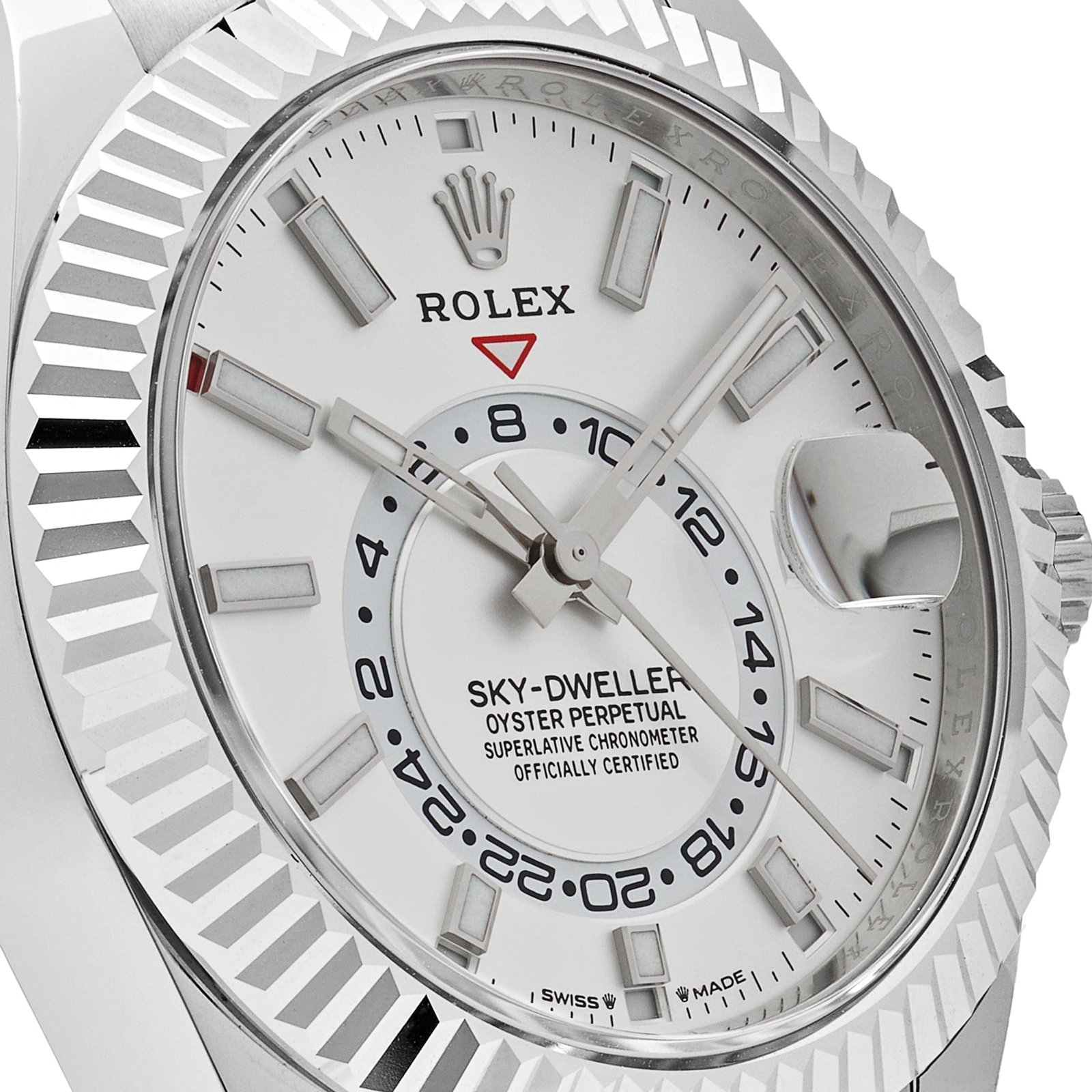 R01ex Sky-Dweller 336239 White Gold White Dial Oysterflex