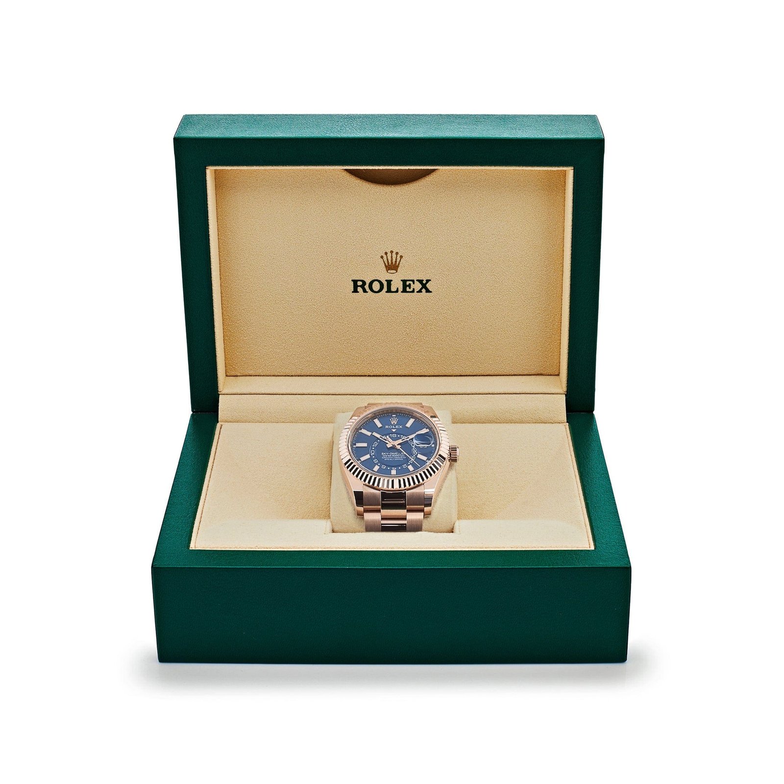 R01ex Sky-Dweller 336935 Rose Gold Blue Dial