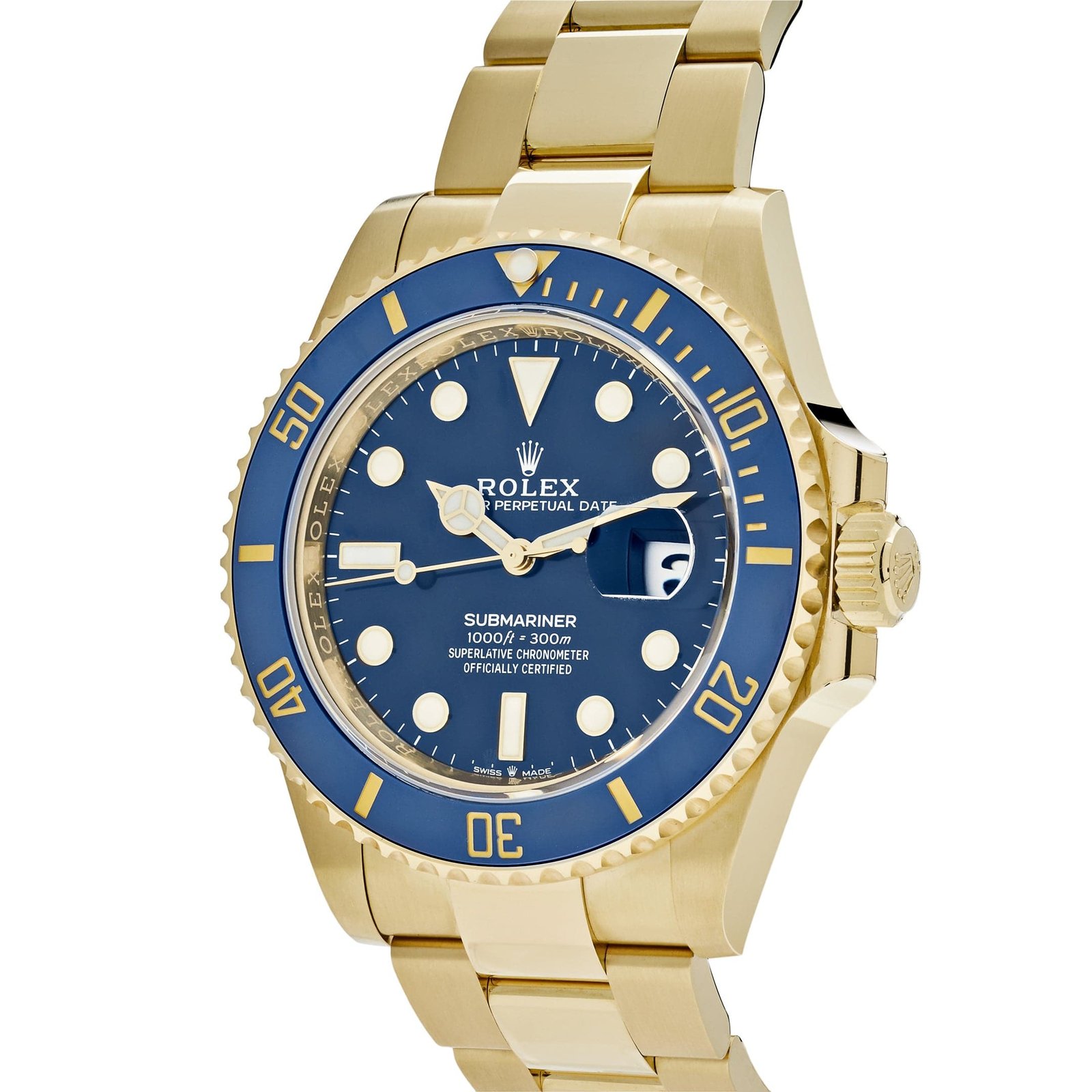R01ex Submariner Date 126618LB Yellow Gold Blue Dial (2023)
