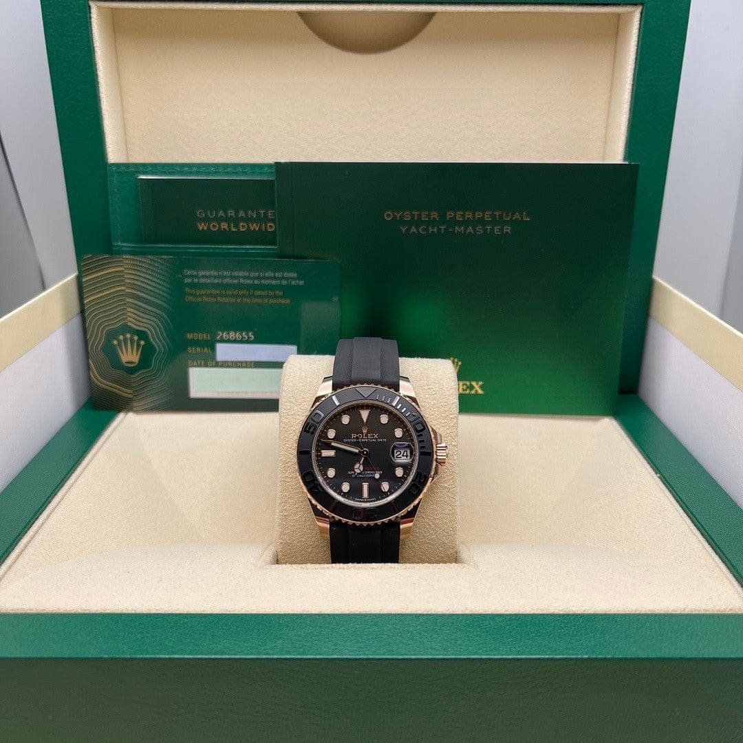 R01ex Yacht-Master 37 268655 Rose Gold Black Dial