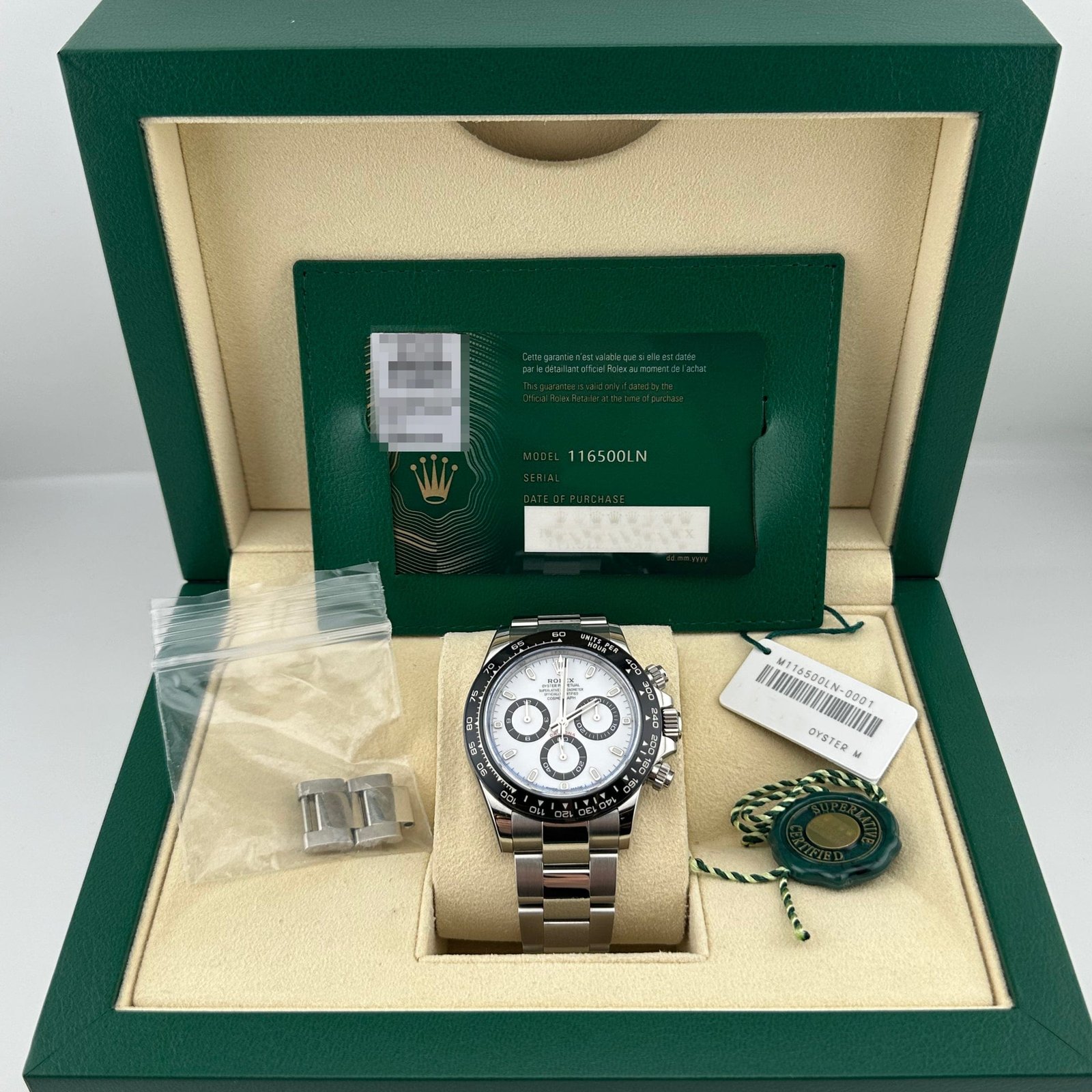 R01ex Daytona 116500LN Stainless Steel White Panda Dial (2022)