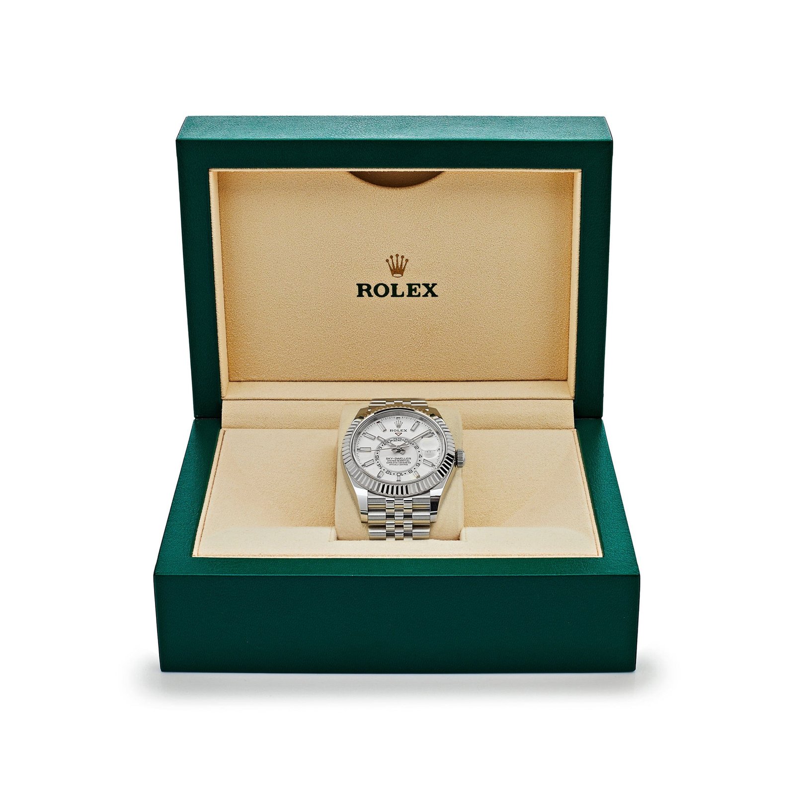 R01ex Sky-Dweller 326934 Stainless Steel White Dial Jubilee